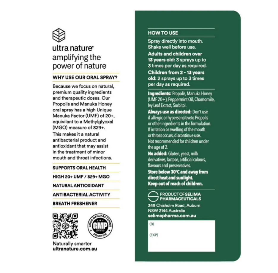 JOHN & JILL'S PROPOLIS MANUKA HONEY 존앤질 프리미엄 프로폴리스 마누카 꿀 (MGO 829+)